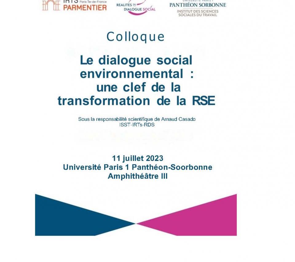Colloque Le dialogue social environnemental: une clef de la transformation de la RSE